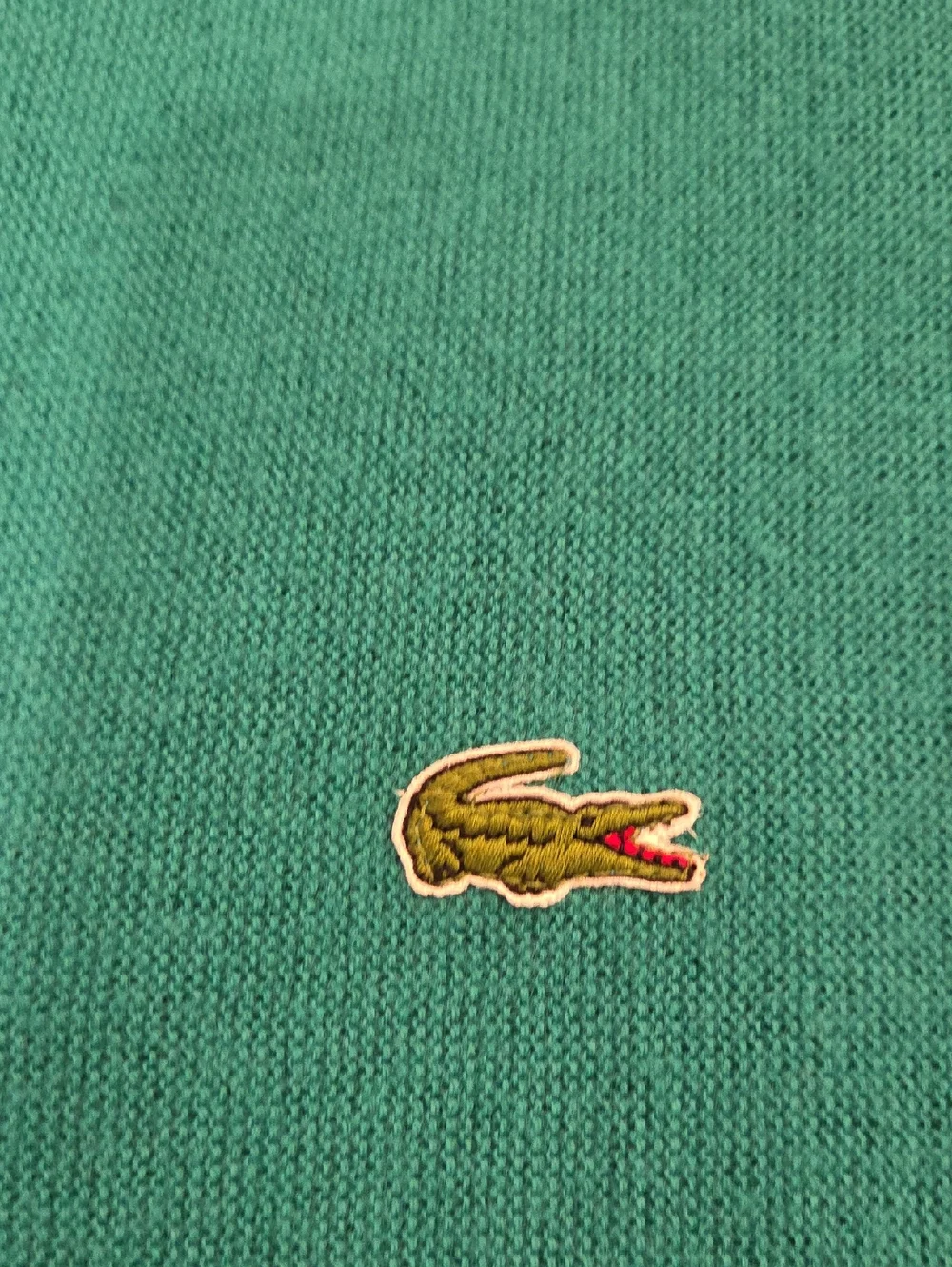 Vintage Lacoste Emerald Green Button V-Neck Cardigan Sz L, Excellent Condition!